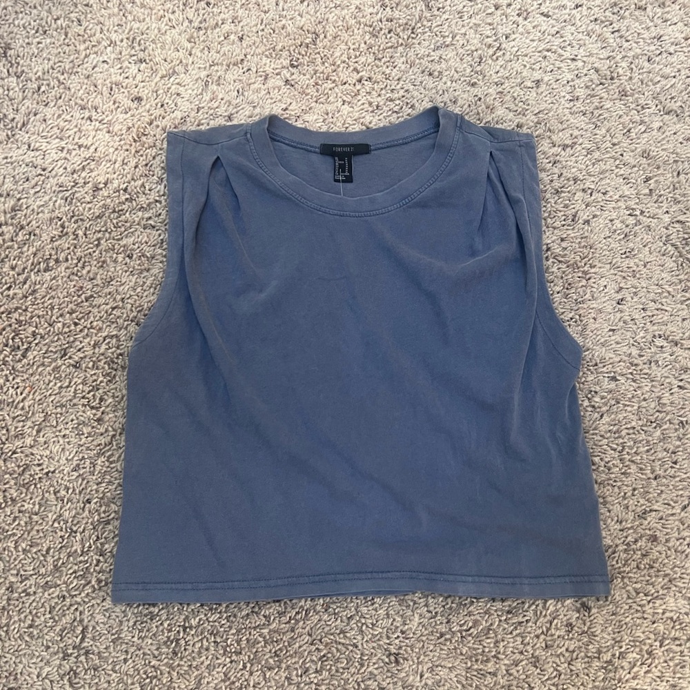 Blue pleated crop top new with tags